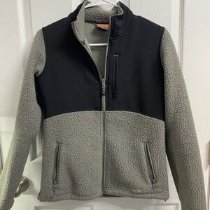 Merrell Mens XS Full‎ Zip Jacket Fleece Grey Black-front Pockets Warm Winter